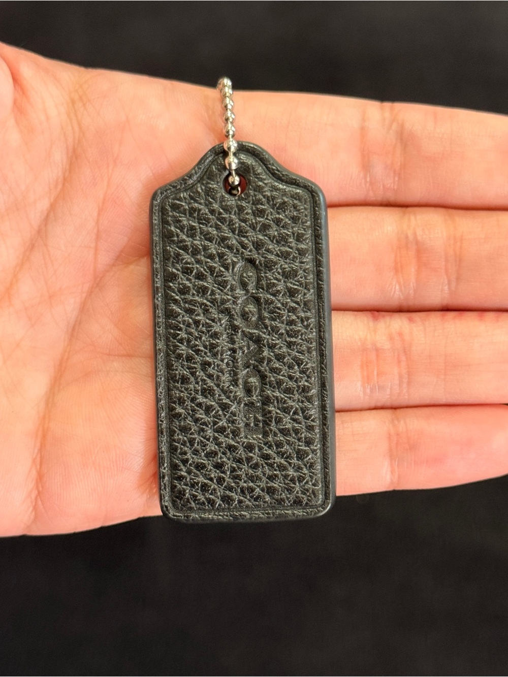2.25” Medium Modern Coach Leather Key Fob Bag Charm Keychain Hang Tag/Hangtag